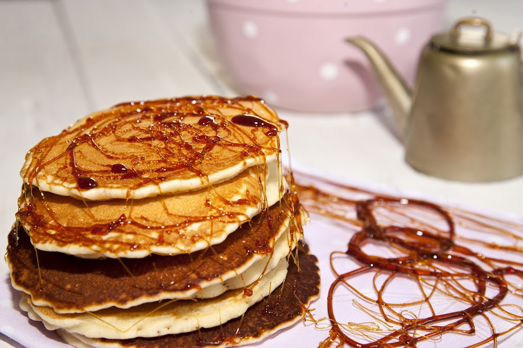 Tortitas con Sirope de Caramelo