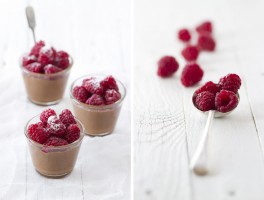 Mousse de chocolate y frambuesas