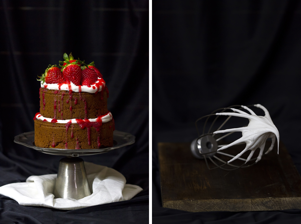 Tarta de fresas y merengue