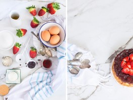 Tarta invertida de fresas