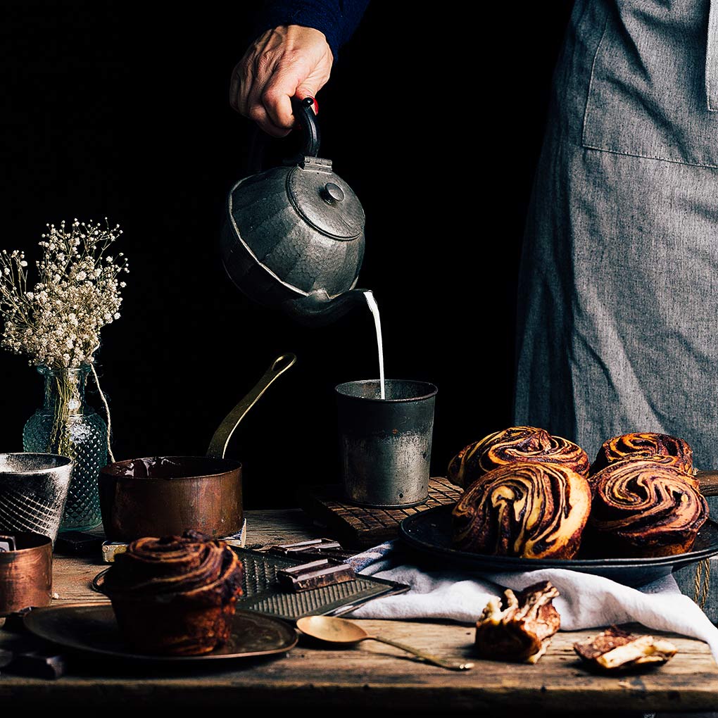 Brioche con chocolate